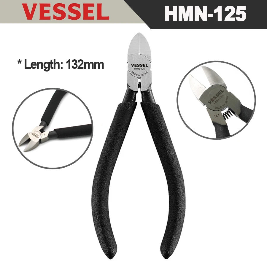 VESSEL Wire Cutting Pliers /Side Cutter Clippers for Jewelry Making,Flush Cut Pliers,Wire Cutters,Snips HMN-110| HMN-125