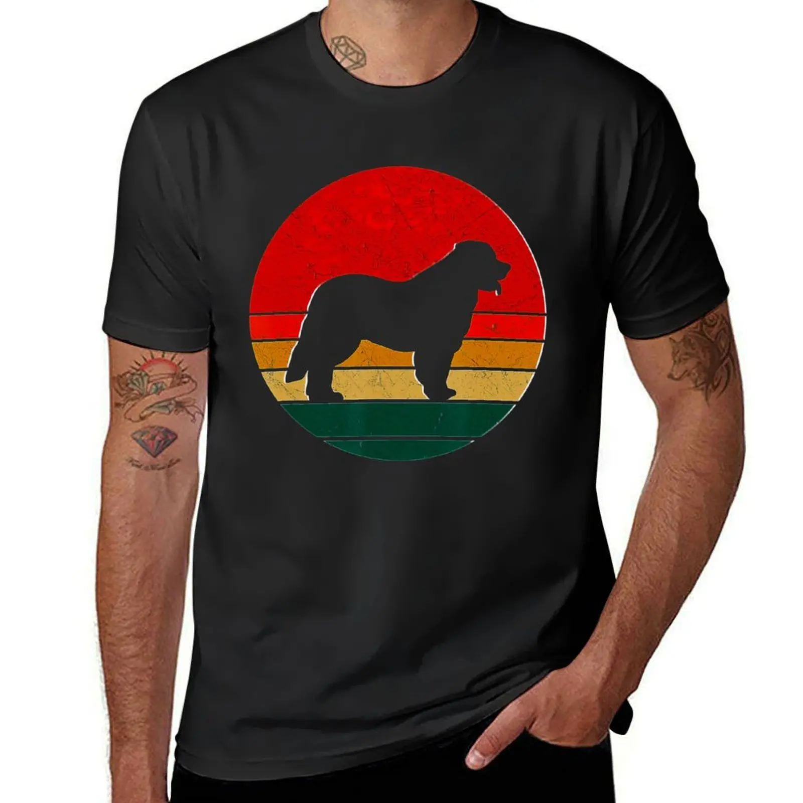 Leonberger Vintage Dog Silhouette Retro 60s 70s Dogs Gift T-Shirt oversized blanks summer clothes mens t shirts casual stylish