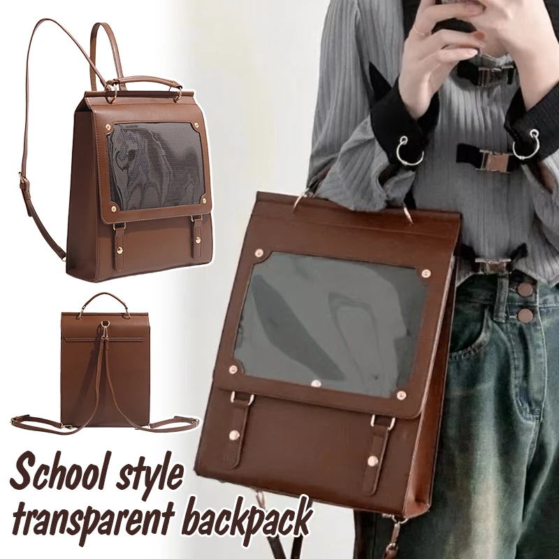 PU Leather Retro Casual Commuting Simple And Niche Original Design High-End Handbag Backpack Bar Bag For Women