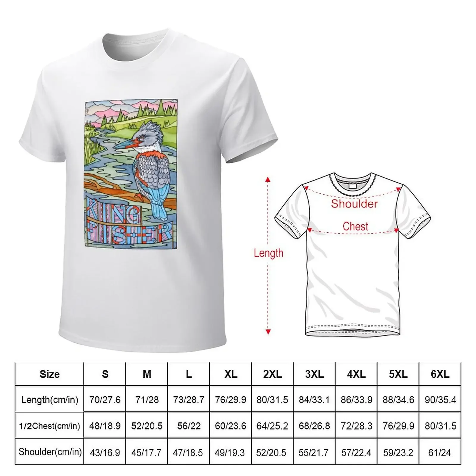 Kingfisher T-Shirt designer shirts korean fashion oversized t shirts for men