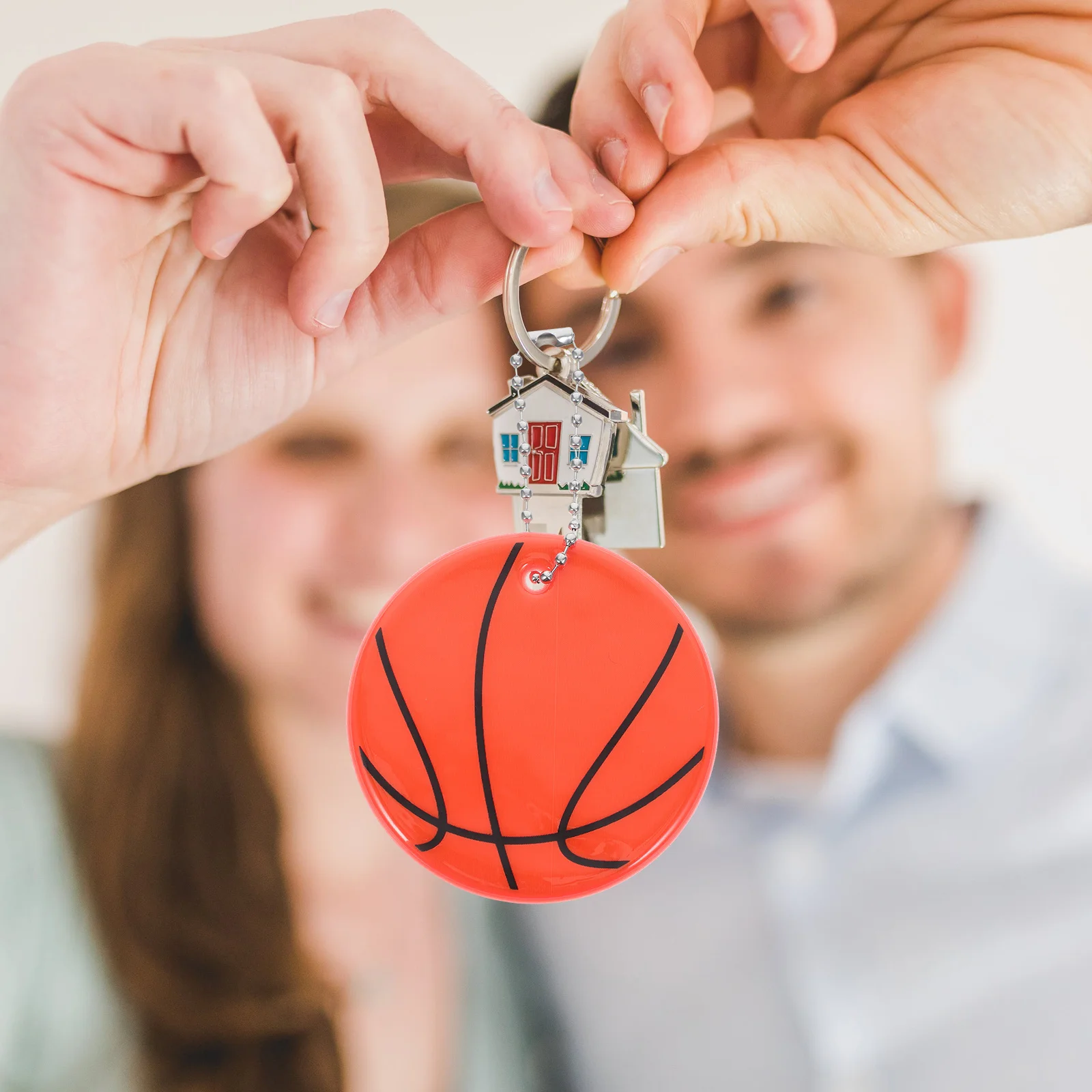 

11Pcs Reflective Basketball Pendant Keychain for Bags Backpacks Luggage Outdoor Safety High Visibility Glow Reflectors for Early