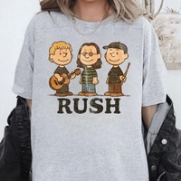 Vintage Rock Music Rush Band Shirt Cotton Sweatshirt Comfortable Casual Cross-Border round Neck Short Sleeve Printed T-Shirt