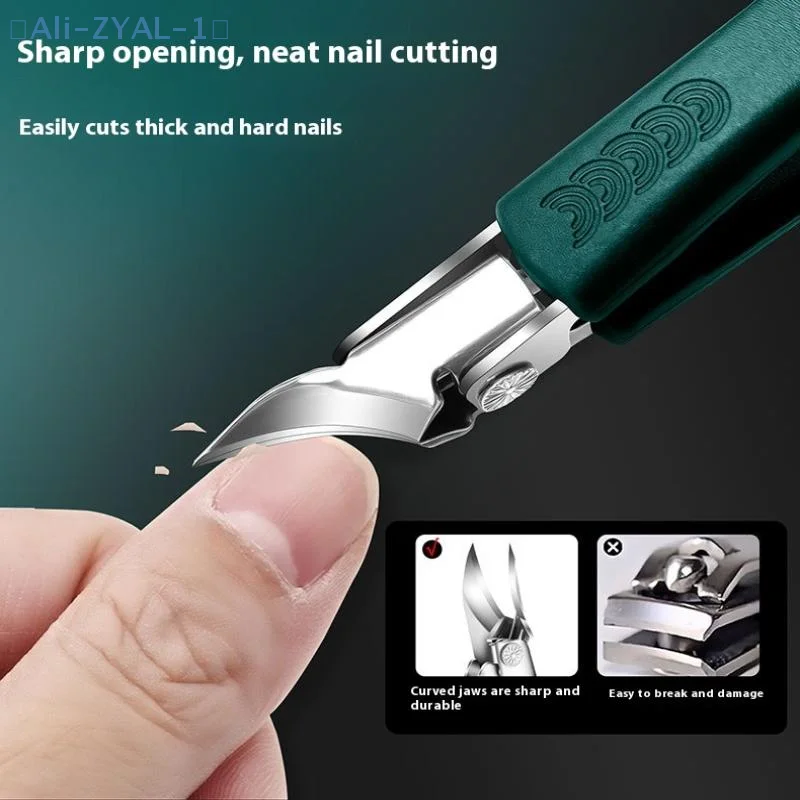 【ZYAL-1】1Pcs Slanted Pointed Nail Clippers Anti-Splash Thick Nail Clipper Toenail Pliers Nail Scissors Nail Care Tools