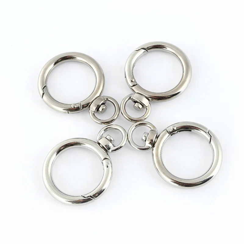 1PC O Ring Spring Clasps Openable Round Carabiner Keychain Bag Clips Hook Dog Chain Buckles Connector For DIY Jewelry Making