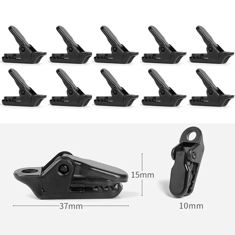 10Pcs Outdoor Tarpaulin Clips Camping Tents Awning Wind Rope Clamp Equipment Plastic Clip Buckle Fixed Jaw Grip Hook Accesorios image 5
