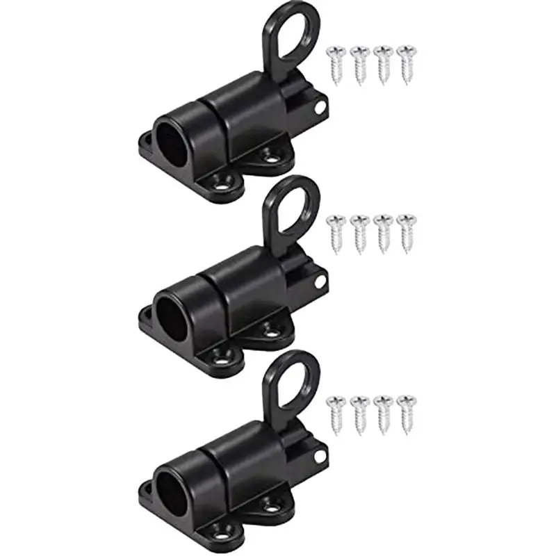 Automatic Deadbolt Lock, Door Lock, 3 Pcs With Screw Spring Lock For Windows, Wooden Doors, Cabinet Doors, Garden Doors-[A04I To