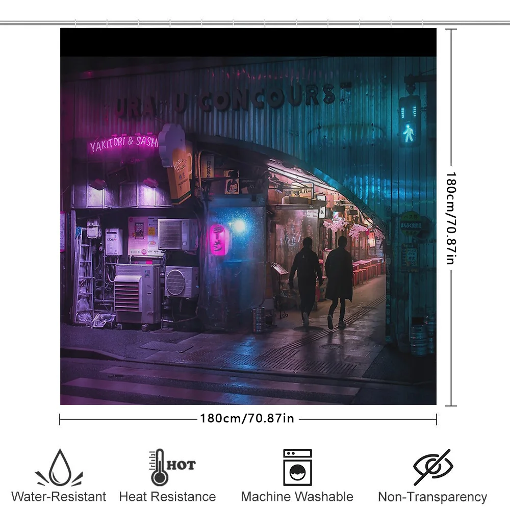 اليابانية زقاق ليلة مدينة دش الستار أنيمي كيوتو شارع التصوير خلفية ديكور الحمام