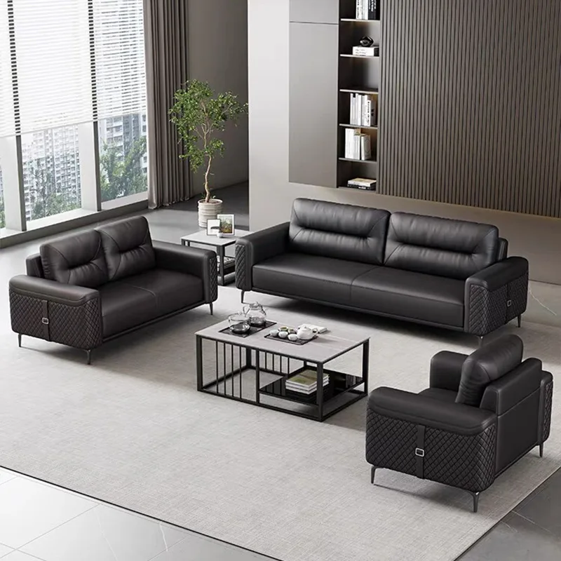 Small apartment sofa coffee table combination Modern simple business reception leisure area single seat office sofa