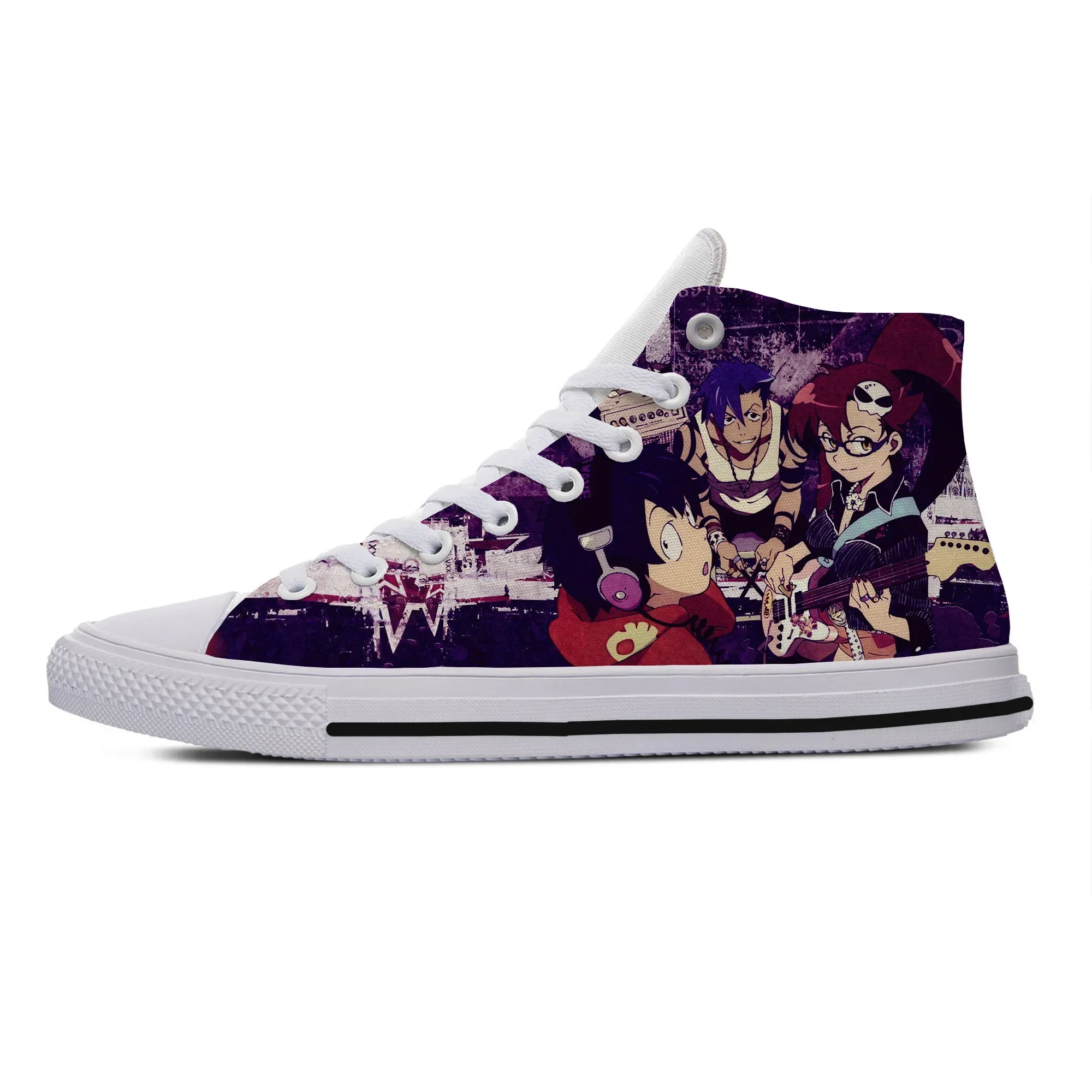 Zapatillas de deporte de dibujos animados divertidos para hombres y mujeres, zapatos casuales de alta calidad, Anime Gurren Lagann, zapatos de tablero clásicos de alta ayuda, moda fresca y caliente