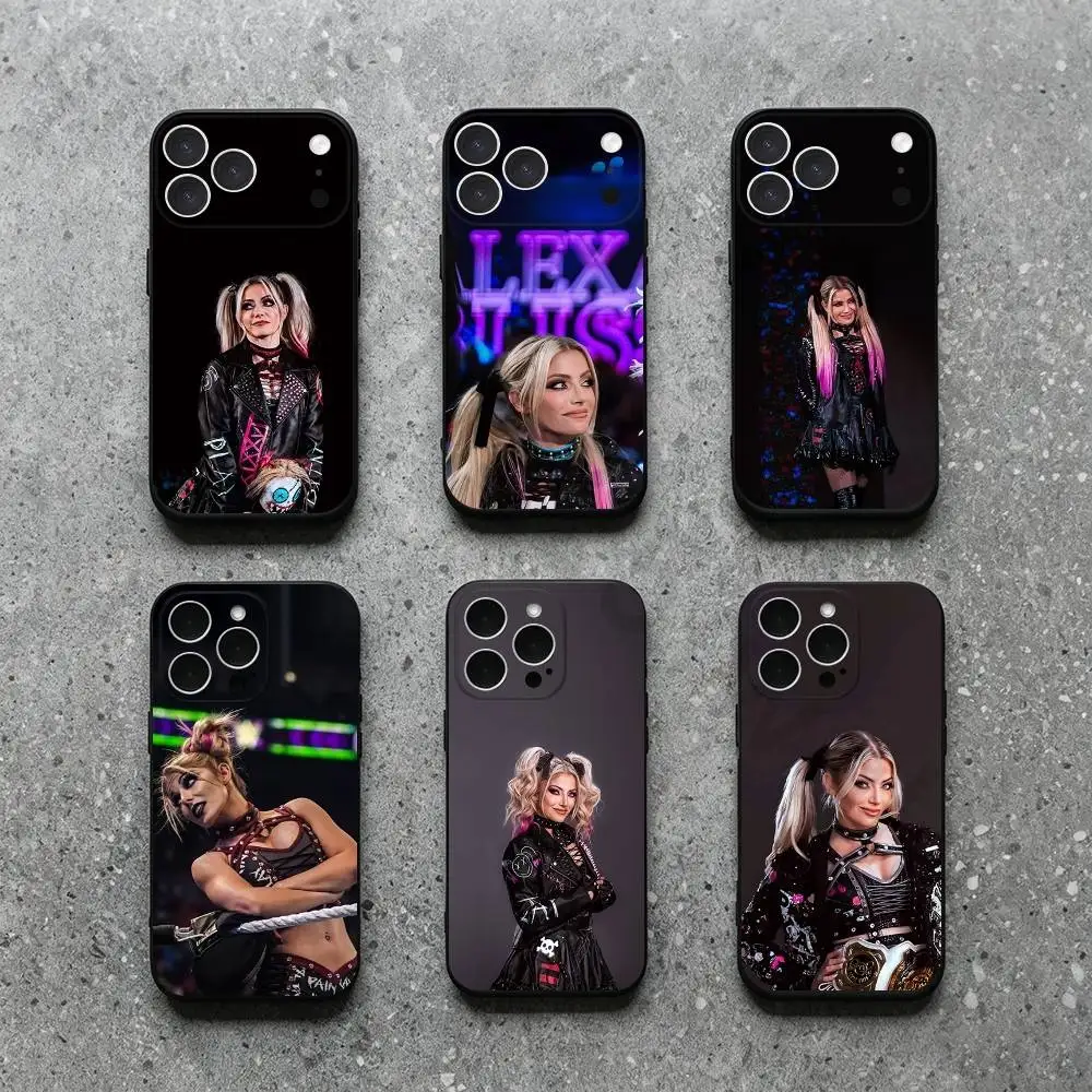 Coque de téléphone A-Alexa Bliss pour iPhone 17, 16, 15, 14, 13, 12, 11, Plus, Pro Max, XS, X, XR, SE, Mini, en silicone souple noir