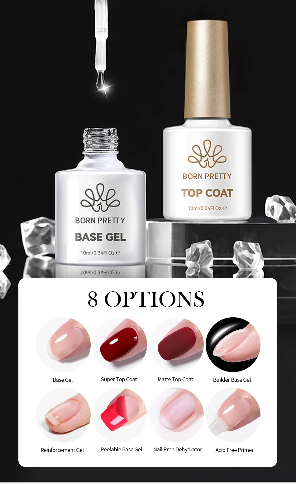 BORN PRETTY 10 ml Basisgel Super Top Coat Maniküre Matte Top Coat Semi Permanent Soak Off UV Gel Lack – Detail 4