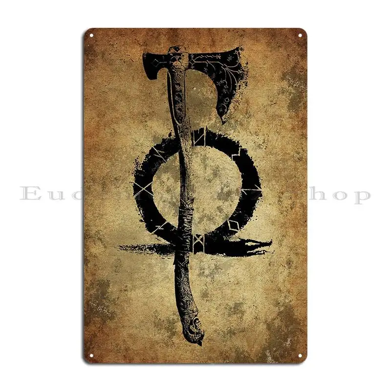 God Of War Leviathan Axe Metal Sign Cinema Custom Cinema Designing Cinema Tin Sign Poster