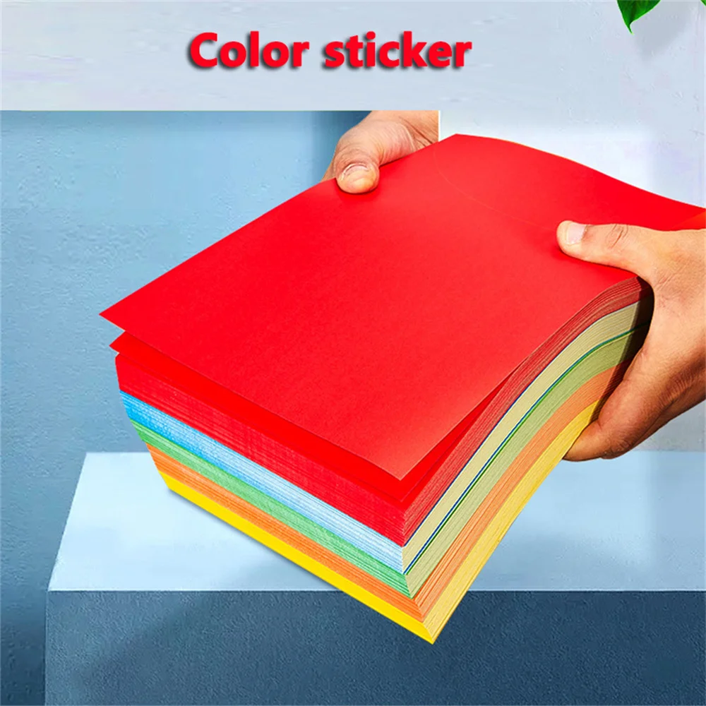 10Sheets A4 Color Stickers Paper, Laser Inkjet Printer Copier Craft Paper Colorful Self Adhesive Label Matte Surface Paper Color