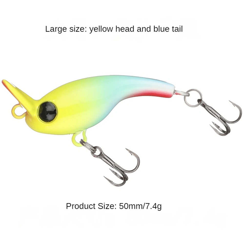 Luya Bait Bright Color Hook Sharp Sharp Tongue Plate Reverse Design 50mm Fishing Supplies Simulation Bait Rich Luster Fake Bait