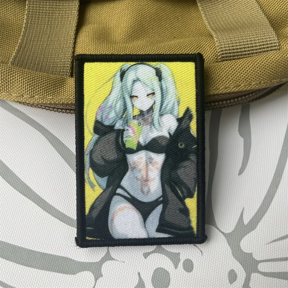 

2077 Edgerunners Rebecca Morale Badge Patch Tactical Girl Printed Hook and Loop Patches Backpack Sticker