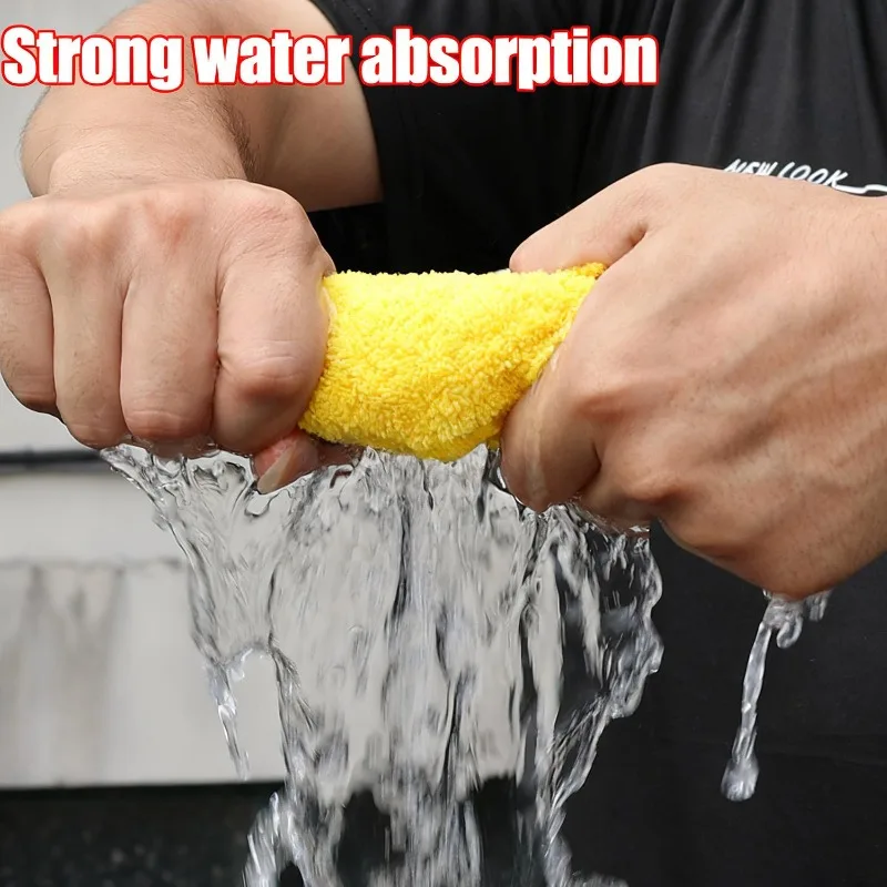 Toalha de limpeza de carro de microfibra trançada dupla face, 5 a 1 peça, super absorvente, pano de secagem, detalhamento automático, polimento de vidro