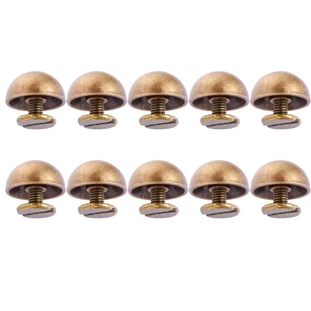 10pcs 8/10/12/16/20mm DIY Clothes/Bag/Shoes Metal Nail Cloth Button Solid Nail Bolt Mushroom Dome Round Head Screws Strap Rivets