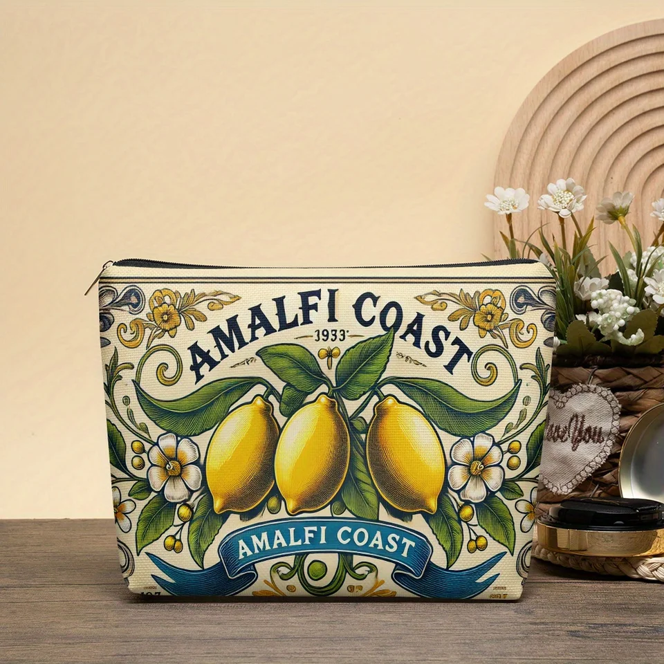 専用✳︎SALE✳︎ハンドメイド✳︎サニタリーケース　レモン柄　✳︎母made品✳︎ A Amalfi Coast Lemon Blossom Makeup Bag - Women's Cute Multi