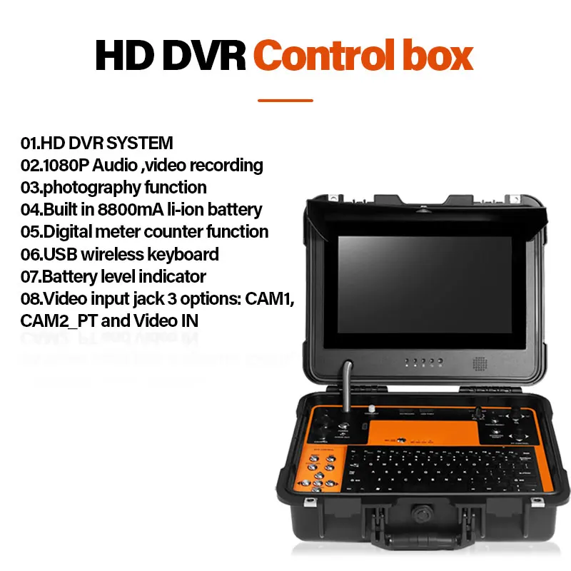 AMJET 13 pollici Full HD Display Risoluzione 1080P Videocamera per fognature con funzione di registrazione per tubi piccoli