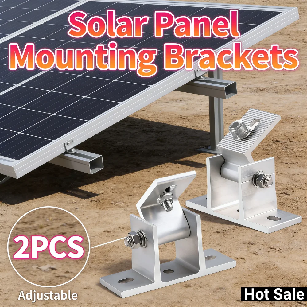 

2 Pcs Aluminum Solar Panel Brackets Rust Prevention 15-30 Degree Angle Roof Solar Panel Bracket Solar Panel Tilt Mount Brackets