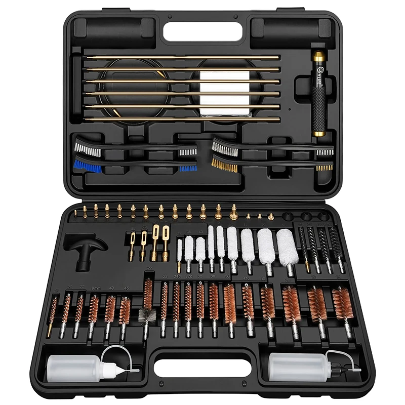 

CVLIFE Gun Rifle Cleaning Kit with Gun Cleaning Rods Brass Bronze Brushes and Cotton Mops Gun Cleaning Set Fit .17 to 12GA