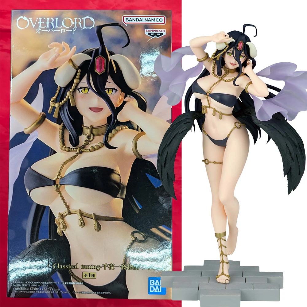

In stock Bandai BANPRESTO Classical tuning albedo Figure Anime Modle Toys Original OVERLORD decorative ornaments gifts