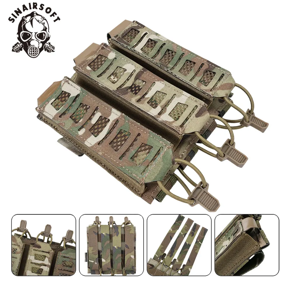 SINAIRSOFT Tactical MP5 MP7 Magazine Pouch With Elastic Retention Straps For Vest Chest Rig Accessories view 6