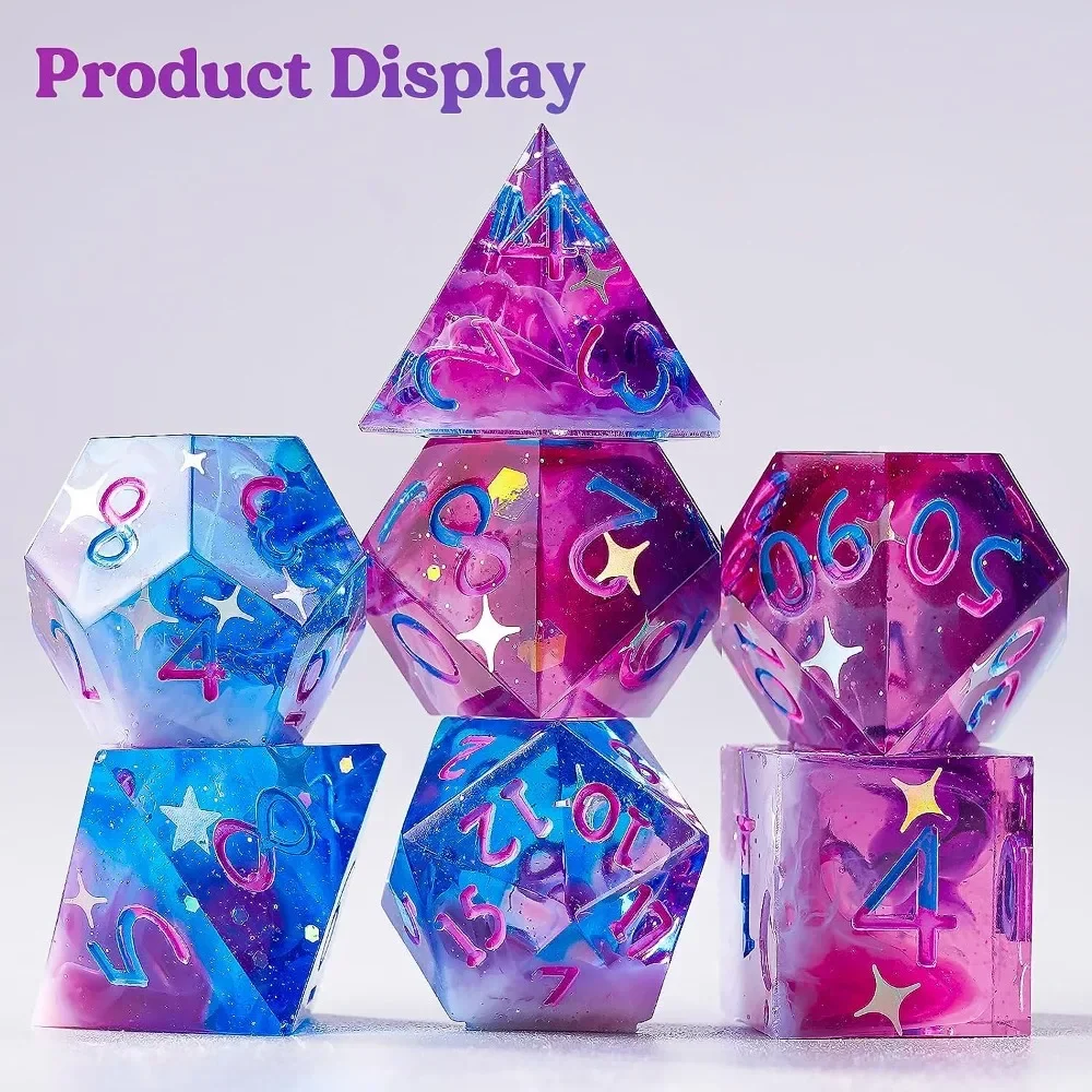 7 Shapes Dice  Epoxy Resin Molds DIY Handmade Polyhedral Sharp Edge Dices Making Table Board Game Silicone Mold