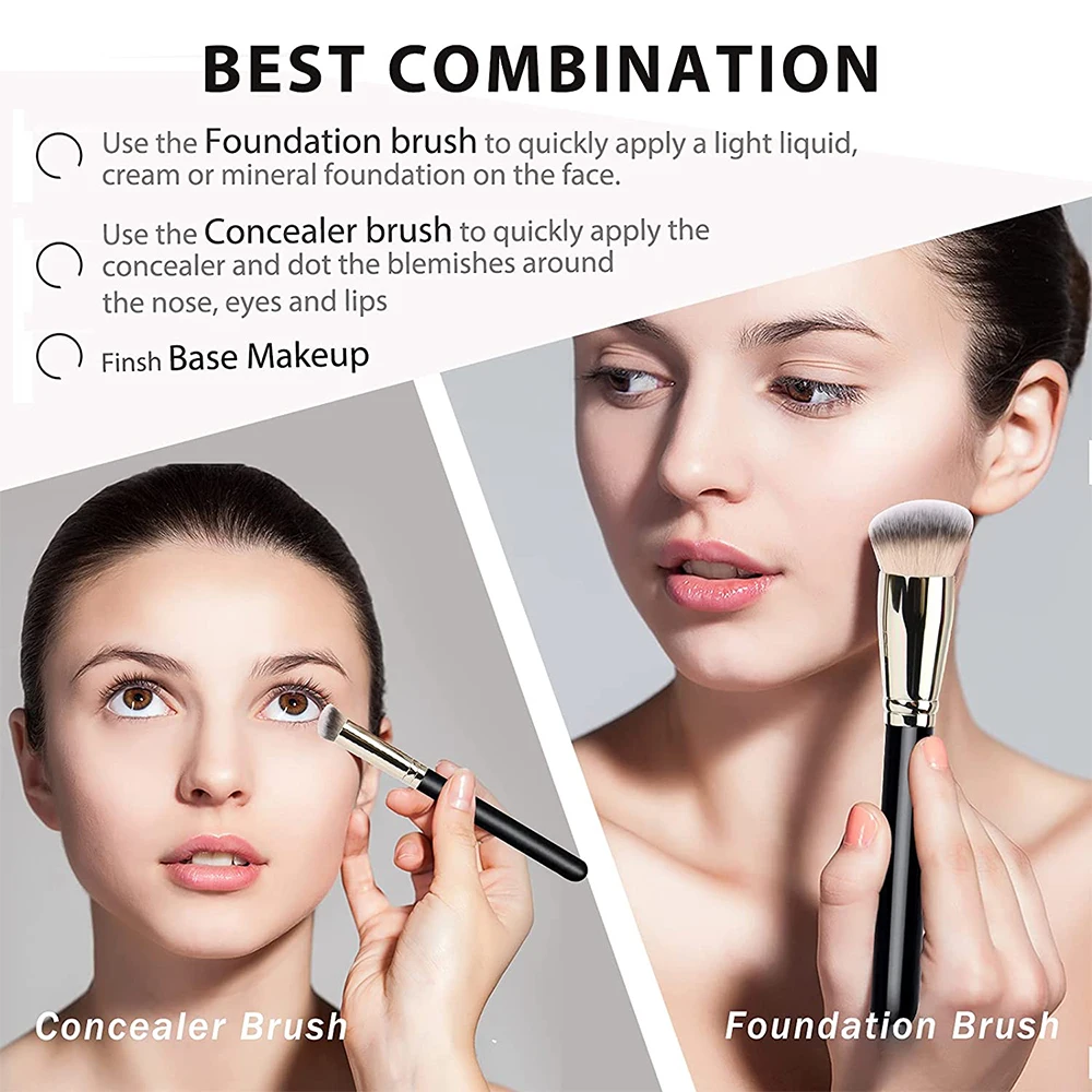 Concealer Brushes Makeup Oblique Head Foundation Brushes Seamless Cover Synthetic Dark Circle Liquid Cream Cosmetics Beauty Tool