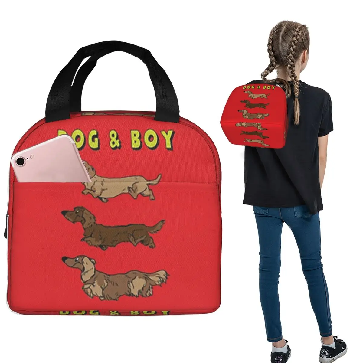 

Kawaii Dachshund Dogs Lunch Bags Insulated Bento Box Waterproof Lunch Tote Leakproof Cooler Thermal Bag for Woman Student Work
