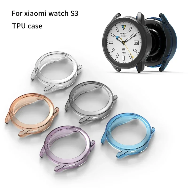 

Cover for Xiaomi Mi Watch S3 Case Accessories TPU Protector Shell for Mi Watch S3 Smartwatch All-around Bumper Protective Case