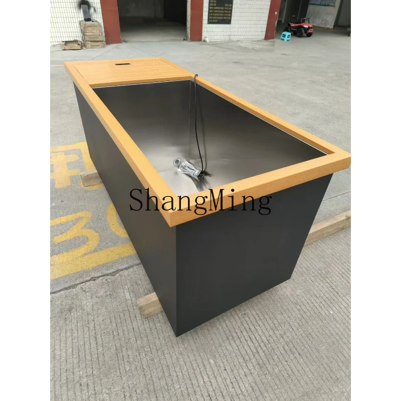 

SM new high-end large-size stainless steel cold water bathtub fitness physiotherapy ice bathtub