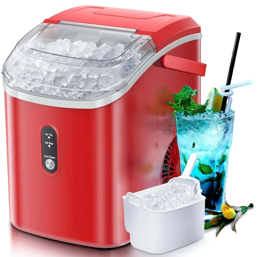 Nugget Countertop Ice Maker with Soft Chewable Ice for Home and Office Use Produces 35lbs of Pebble Ice in 24 Hours Portable De