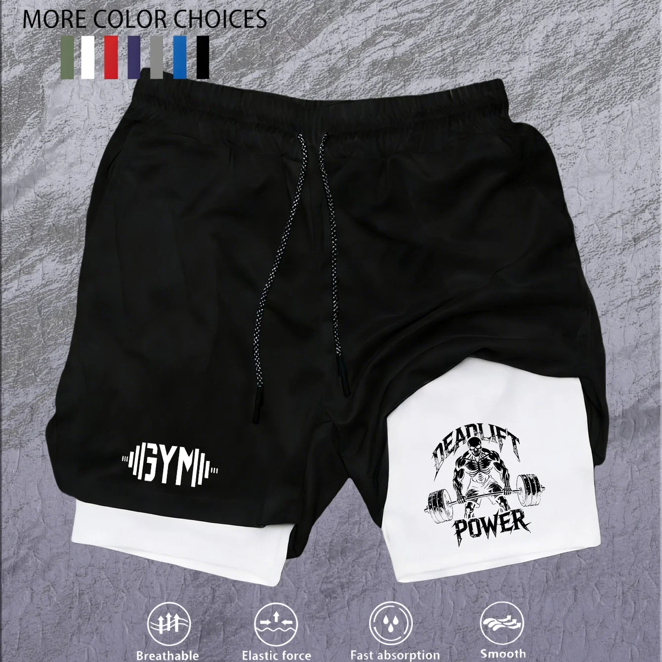 

2026 Men's 2-in-1 Running Shorts, High-Quality Elastic Double-Layer Shorts, Breathable and Lightweight, Teen Training Shorts, Sp