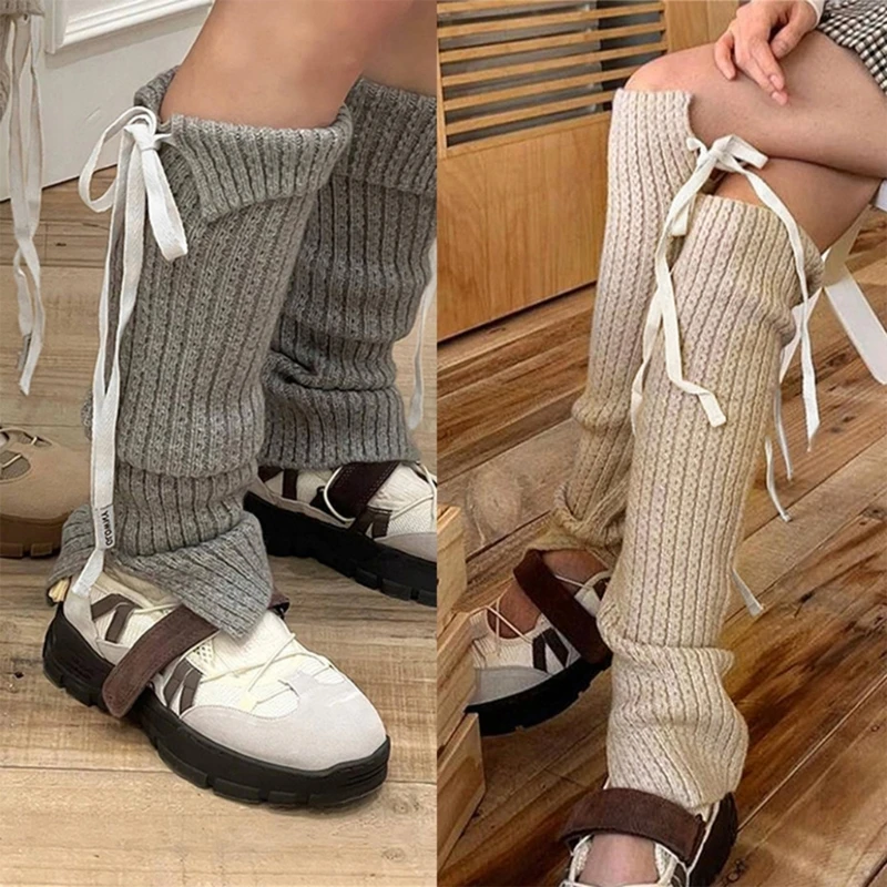 

Women's Leg Warmer Bow Knitted Leg Sleeve Summer Students Girls JK Leg Socks
