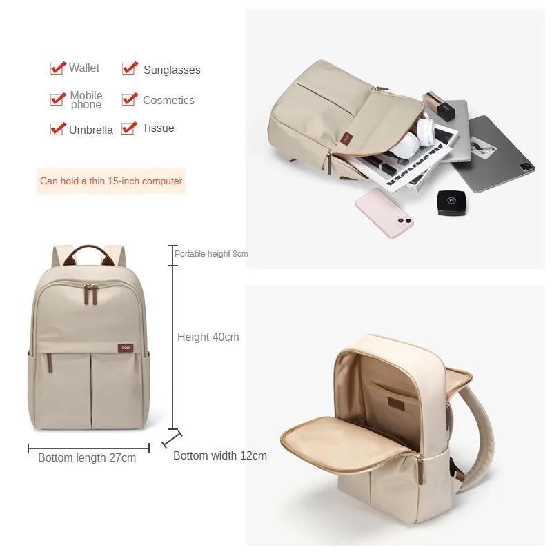 GOLF Backpack Women\'s Backpack Korean Version Fashion Versatile Simple Commuter Travel Computer Backpack backpack