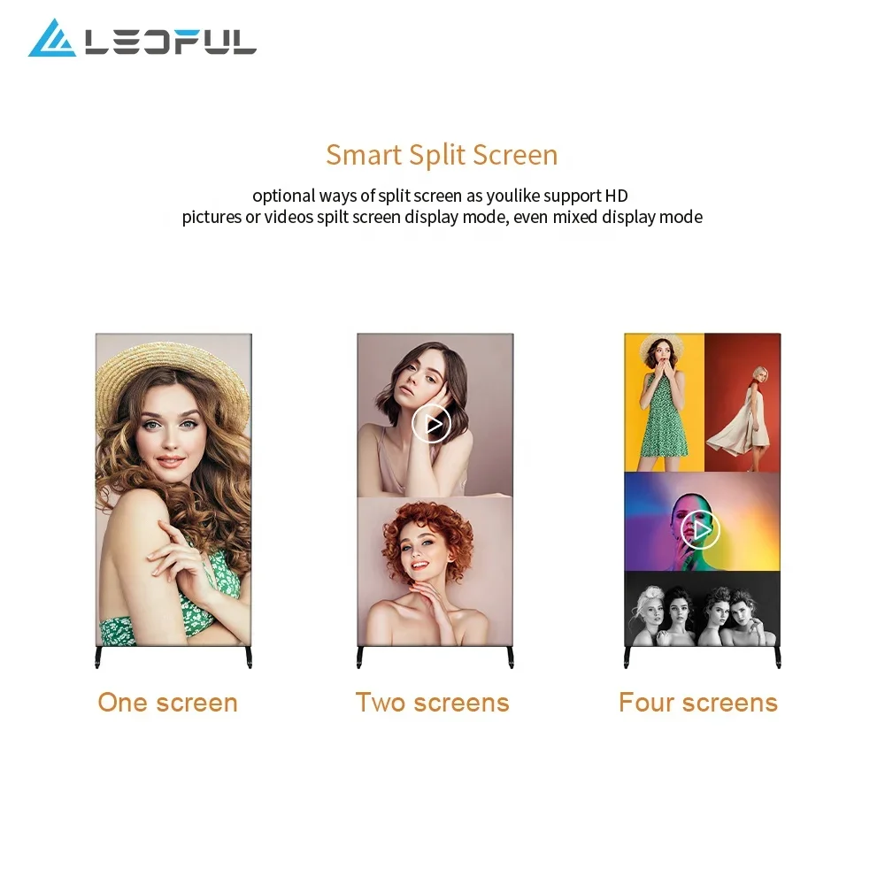 Layar Tampilan Poster LED Iklan Digital Hd P2.5 Stand Wifi Cerdas Ramping Luar Ruangan