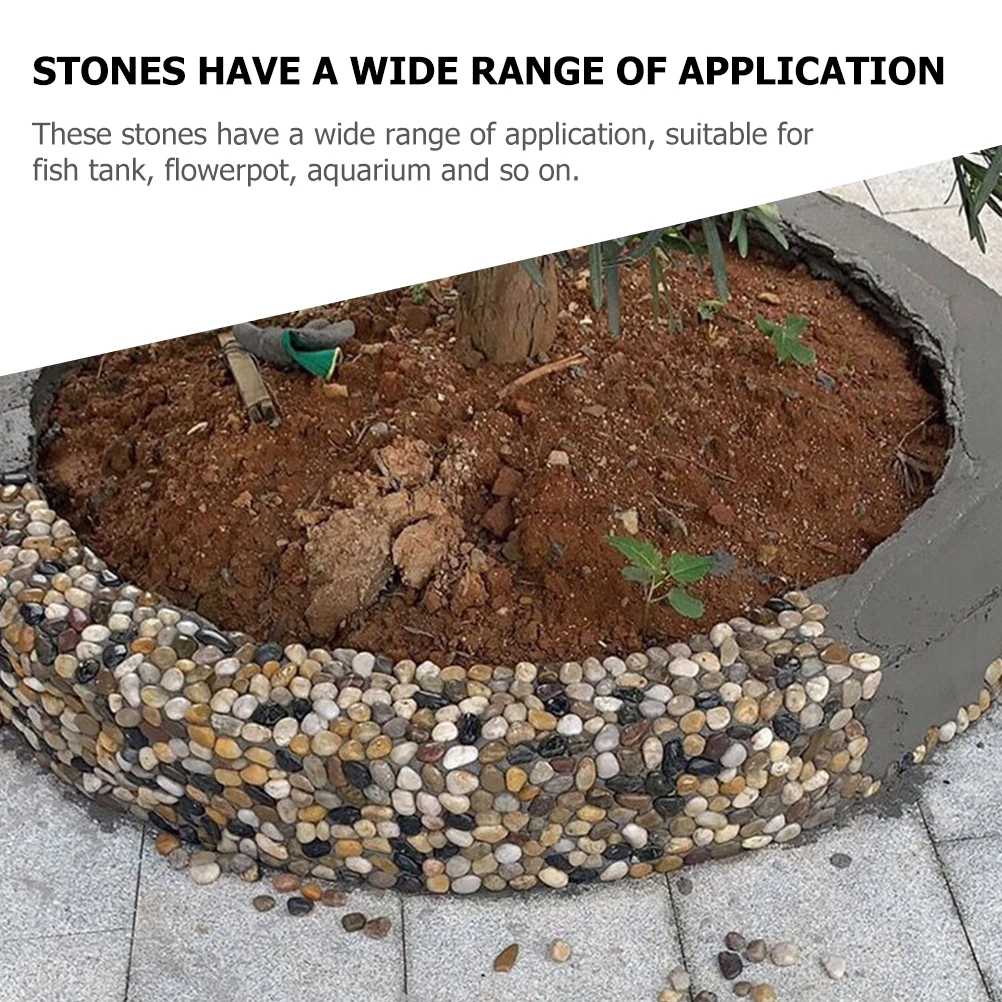 

2 Bags Decorative Pebbles Fish Tank Aquarium Garden Stones Cobblestone Landscape Rock Plant Pot Bright Colors Enhance for Crafts