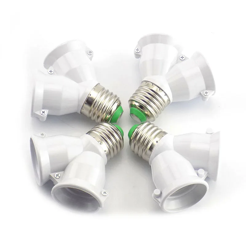 1 peça 1 e27 para 2 e27 divisor base de lâmpada adaptador conversor 2e27 265v 2a led em forma de y soquete suporte de luz soquete de conversão