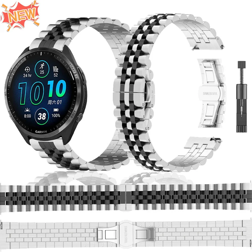 

22mm Stainless Steel Strap For Garmin Forerunner 265 965 955 255 Metal Bracelet Wristband for Garmin Venu 3/2 Correa Accessories