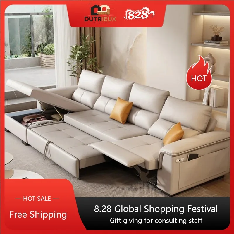 Microfiber Leather Electric Sofa Beige Designer Oversized Lazy Recliner Sofa Modern Luxury Floor Divano Di Lusso Furniture Home