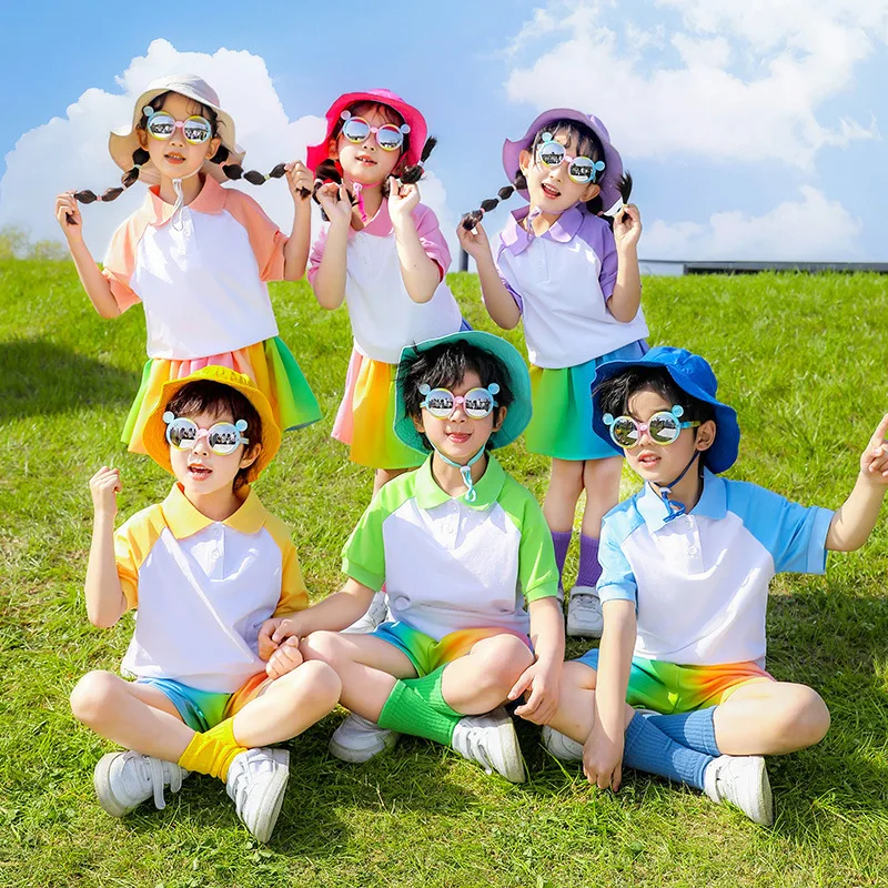 Klasse Service Sommer Kindertag Cheerleader Kostüm Kindergarten Farbe T-shirt Anzug Abschluss Uniform Cos Cosplay