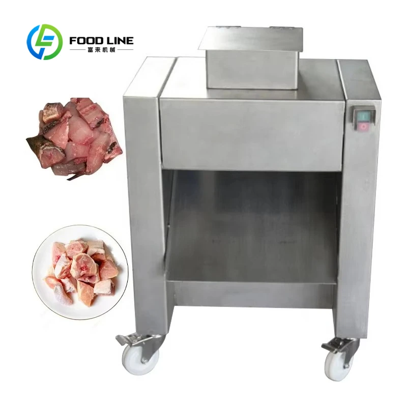Customized Stainless Steel Electric Fish Fillet / Duck Meat / Chicken Fillet Cutting Machine Automatic Mobile Meat Cutter