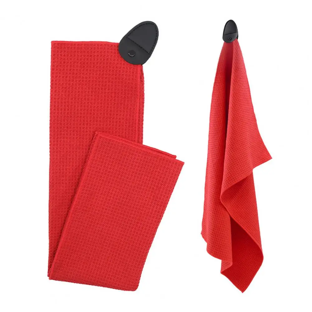 Golf Towel With Magnetic Patch Golf Towel Microfiber Cloth Waffle Pattern Sand Cleaning Towel Quick Drying Fabric Golfs Towels