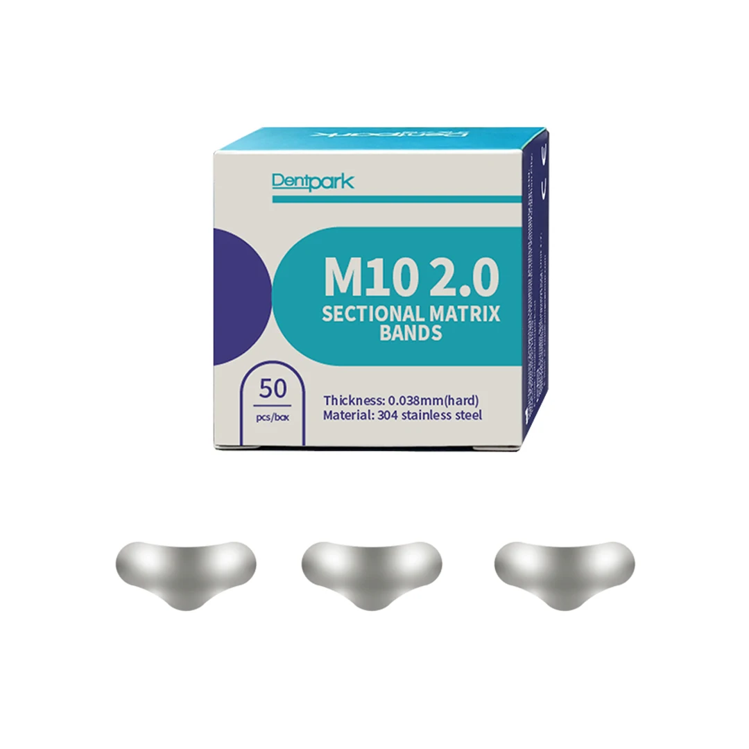 Dentpark/50 pezzi Fasce per matrici dentali M10 2.0 Matrici sagomate sezionali Spessore: 0,038 mm Strumenti per materiali odontoiatrici