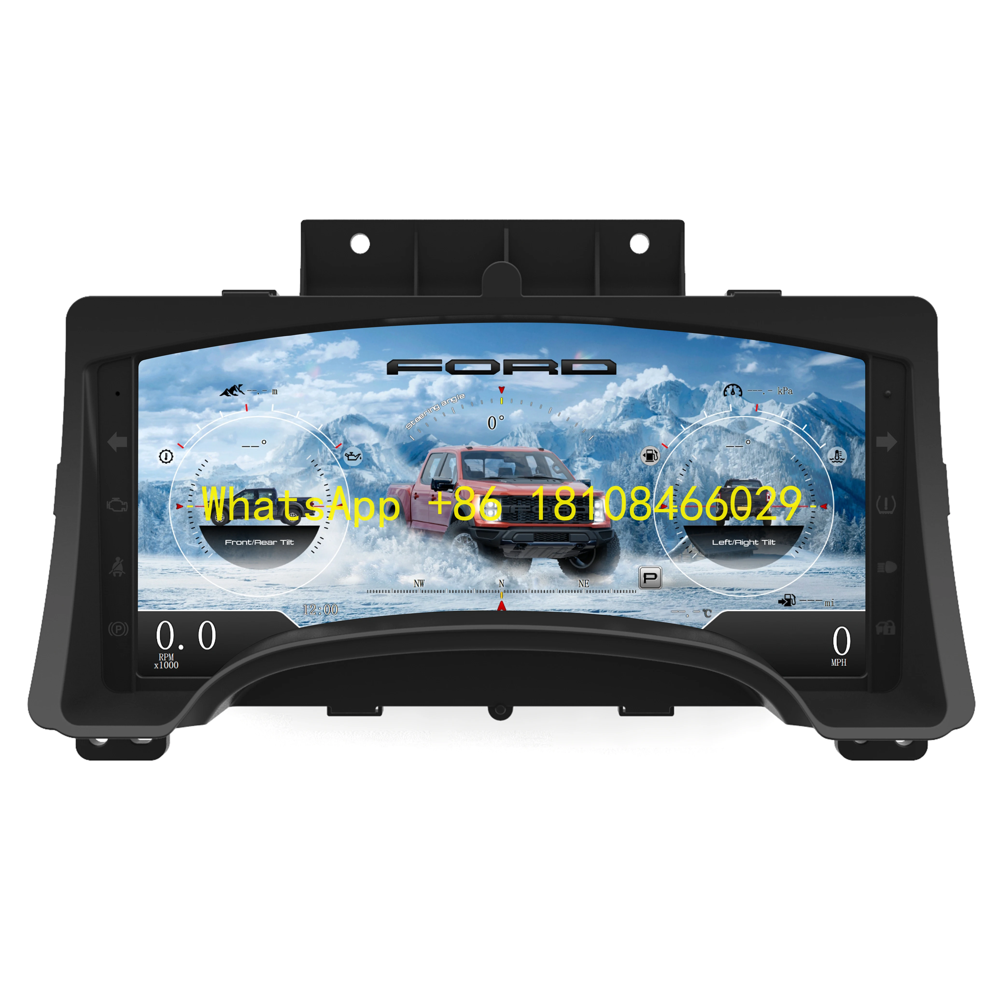 

WEIJUNPRO New Dashboard Speedometer Digital Cluster Instrument Panel Upgrade Built-In GPS for Ford F150 USB Connection 1-Year