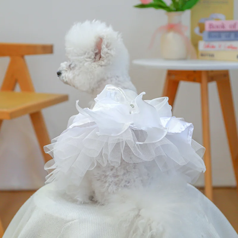 

Pet Dog Dress Moonlight Ballet Tutu Skirt for Small Medium Breeds, Pet Circle Elegant Puppy Party Princess Gown