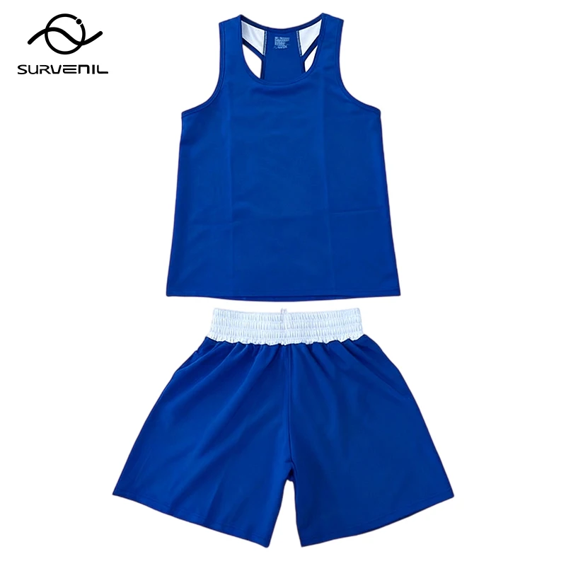 

Muay Thai Shorts and Tank Top Set Men Women Kids Sanda Wushu Uniform Boxing Shorts BJJ MMA Kickboxing Training Pants Top Suit