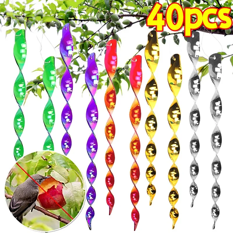

Colorful Spiral Bird Repellent Sticks Wind Reflective Spiral Deterrent Pest Bird Hanging Repellents Stick Garden Ornaments Decor
