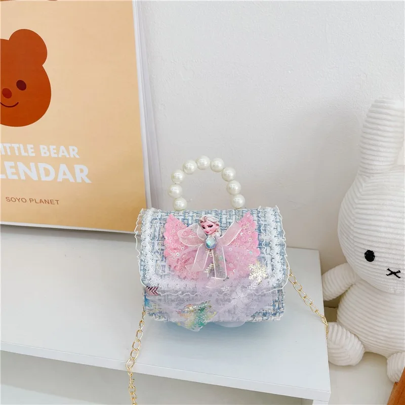 Disney De Prinses Elsa Nieuwe Studententas Meisje Crossbody Bagt Modieuze Tassen Leuke Parel Handtas Meisje Verjaardagscadeautjes